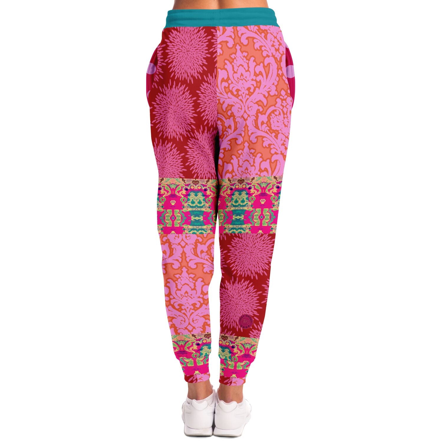 Gypsy Beat Pink Patchwork Unisex Fleece Joggers