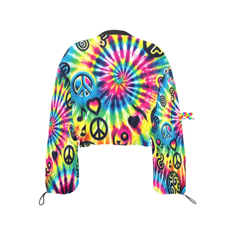 Happy Vibes Rave Chiffon Cropped Jacket