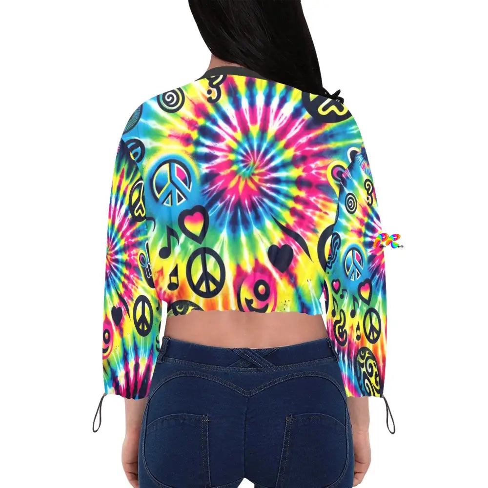 Happy Vibes Rave Chiffon Cropped Jacket