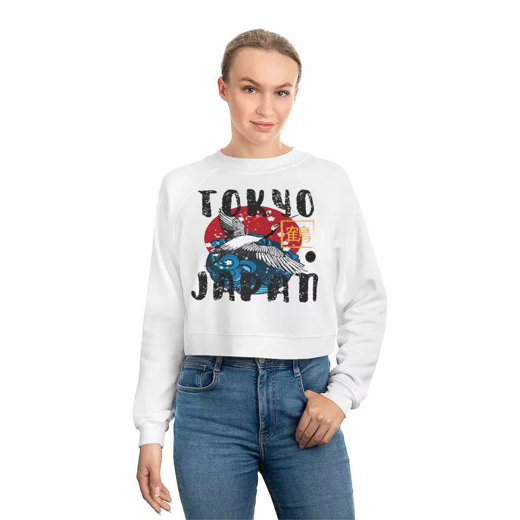 Hello Tokyo! Cropped Fleece Pullover