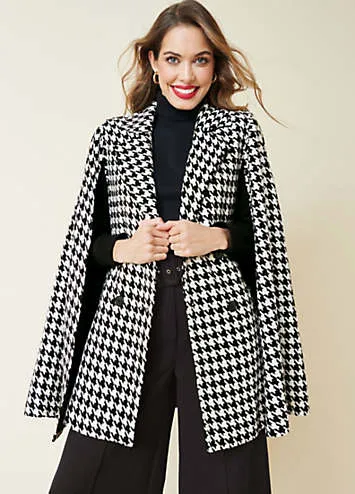 Houndstooth Cape Coat by Kaleidoscope | Look Again