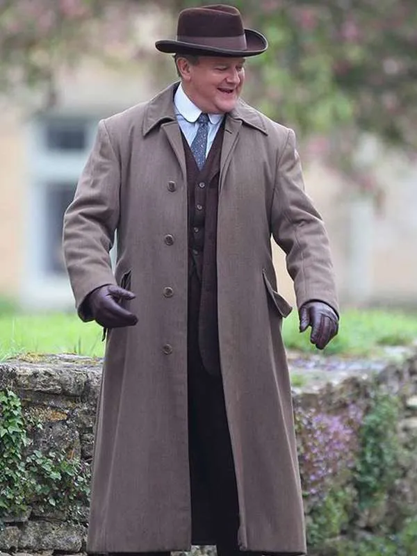 Hugh Bonneville Downton Abbey Brown Trench Coat