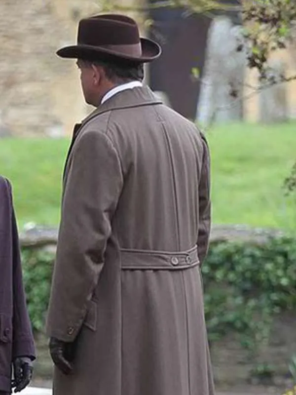 Hugh Bonneville Downton Abbey Brown Trench Coat