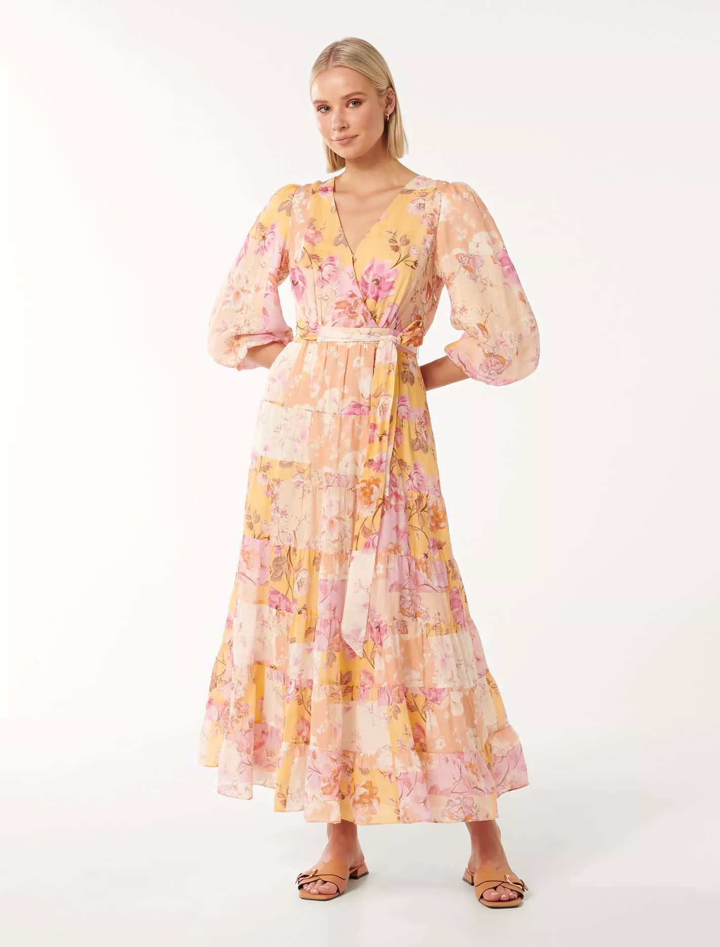 Imogen Tiered Wrap Midi Dress