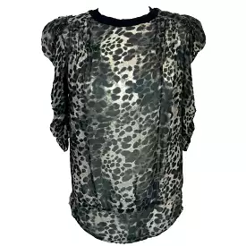 Isabel Marant Etoile Cheetah Print Silk Chiffon Top M