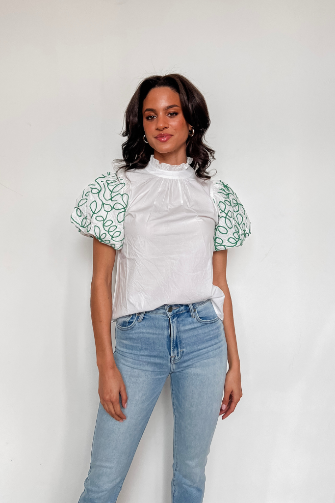 Ivy League Puff Sleeve Top