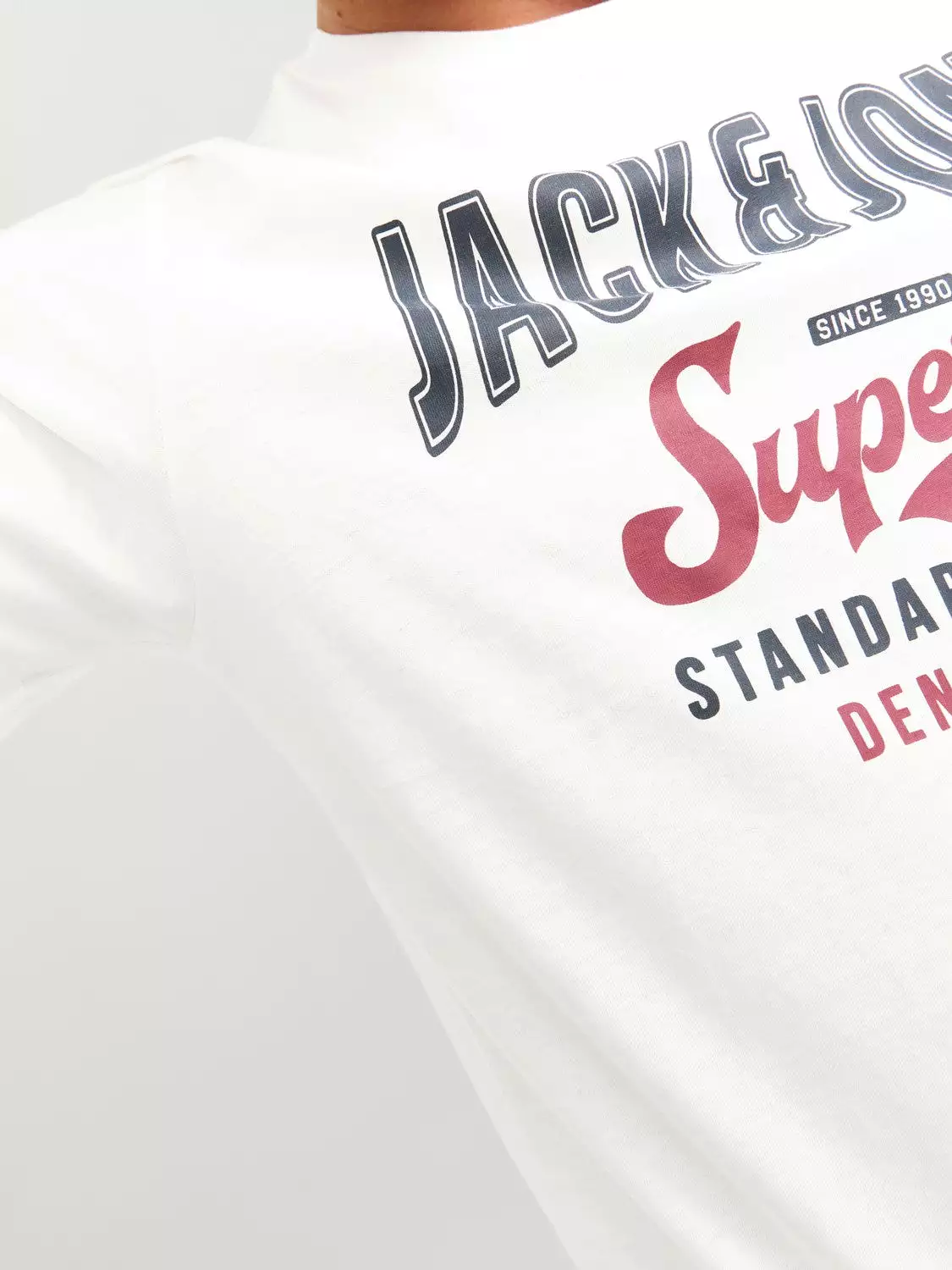 Jack & Jones Mens Printed 'JJELOGO Tee' Crew Neck T-Shirt