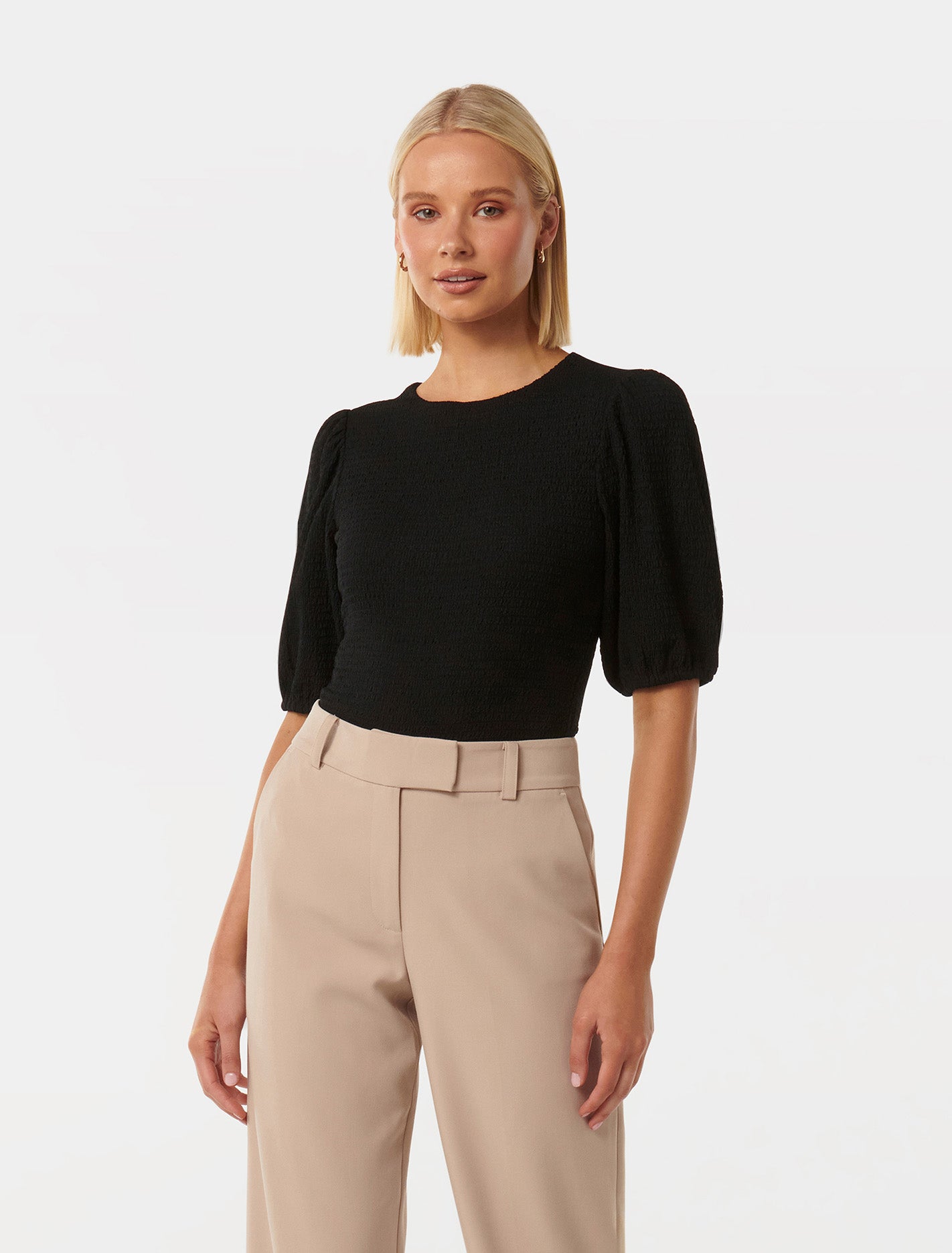 Jolanta Textured Puff Sleeve Top