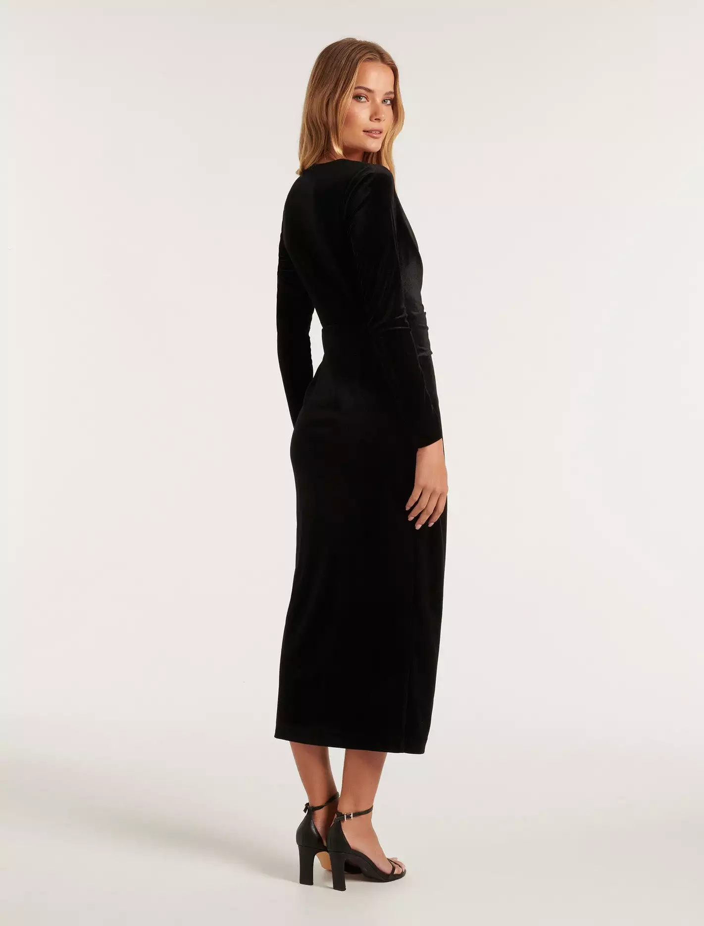 Julianne Wrap Velvet Midi Dress