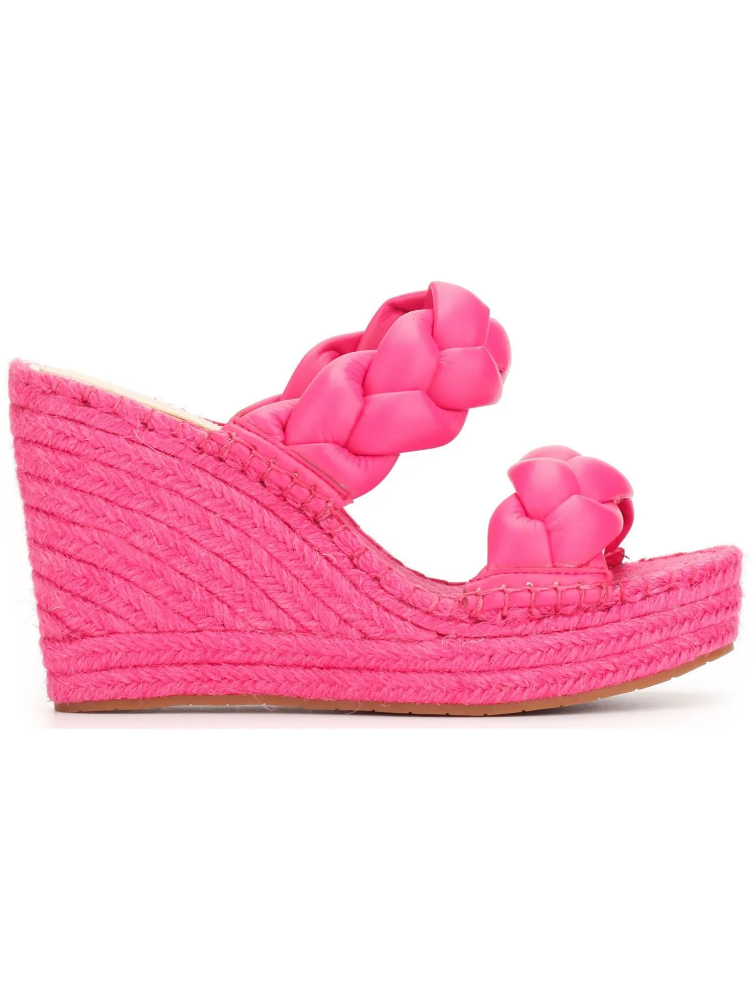 KENNETH COLE NEW YORK Womens Pink 1.5 Platform Braided Comfort Olivia Round Toe Wedge Slip On Espadrille Shoes M