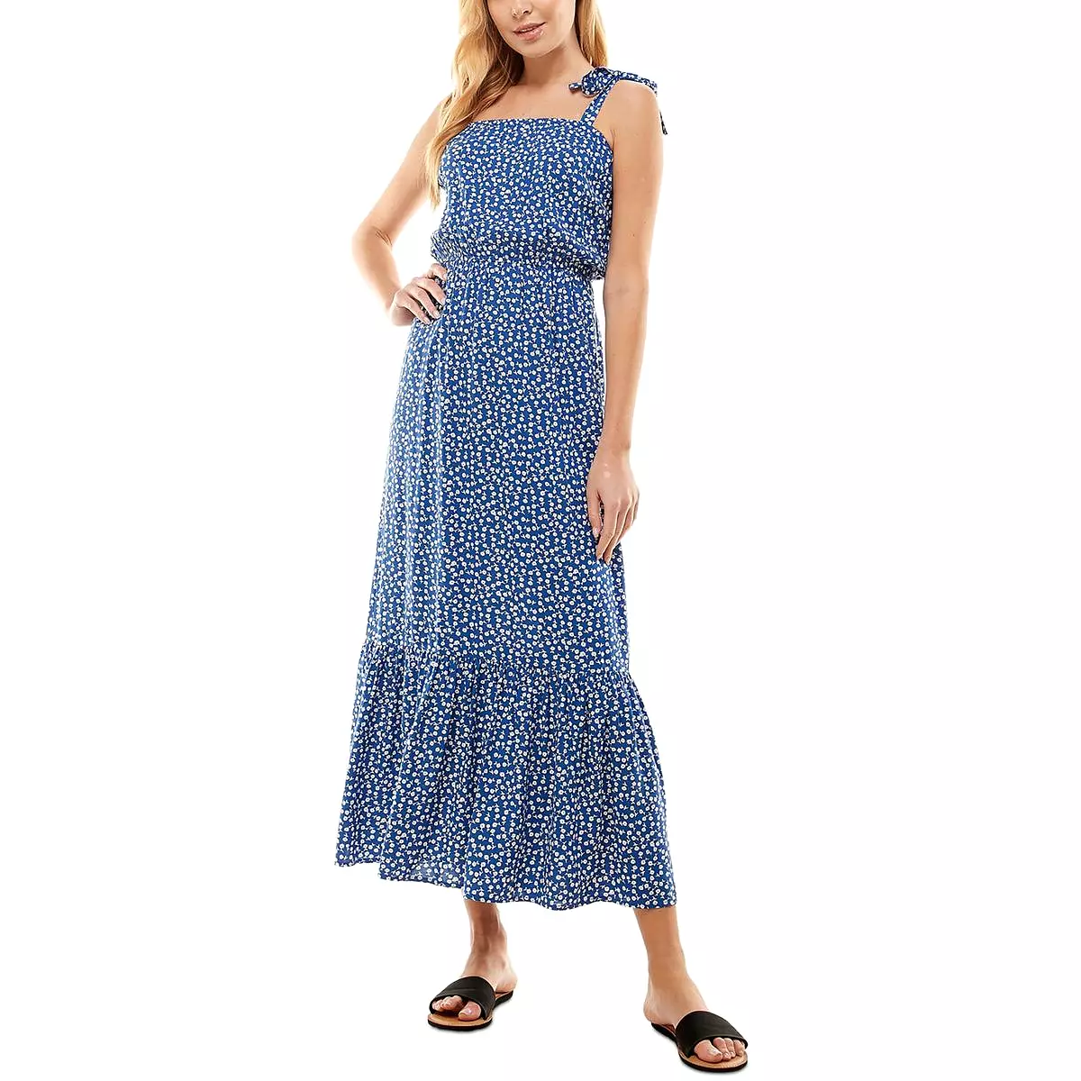 Kingston Grey Womens Juniors Floral Print Long Maxi Dress