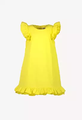 Layered Ruffle Hem And Sleeve Dress