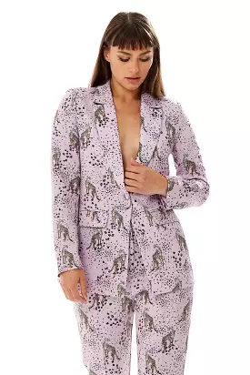 Liquorish Animal Print Blazer In Lilac