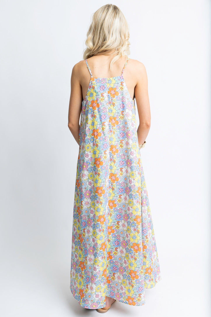 London Floral Ruffle Maxi Dress