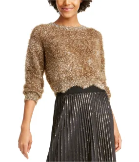 Lucy Paris Womens Lola Metallic Eyelash Pullover Sweater