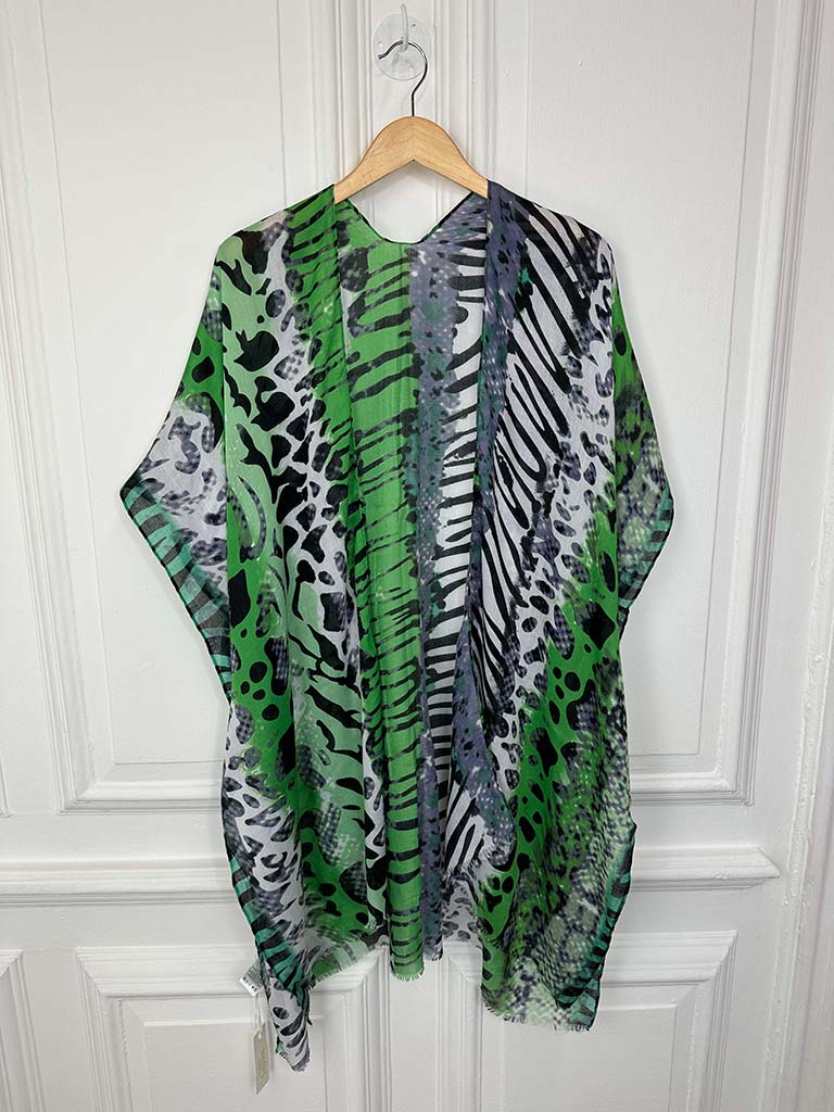 Malissa J Animal Print Throwover - Green