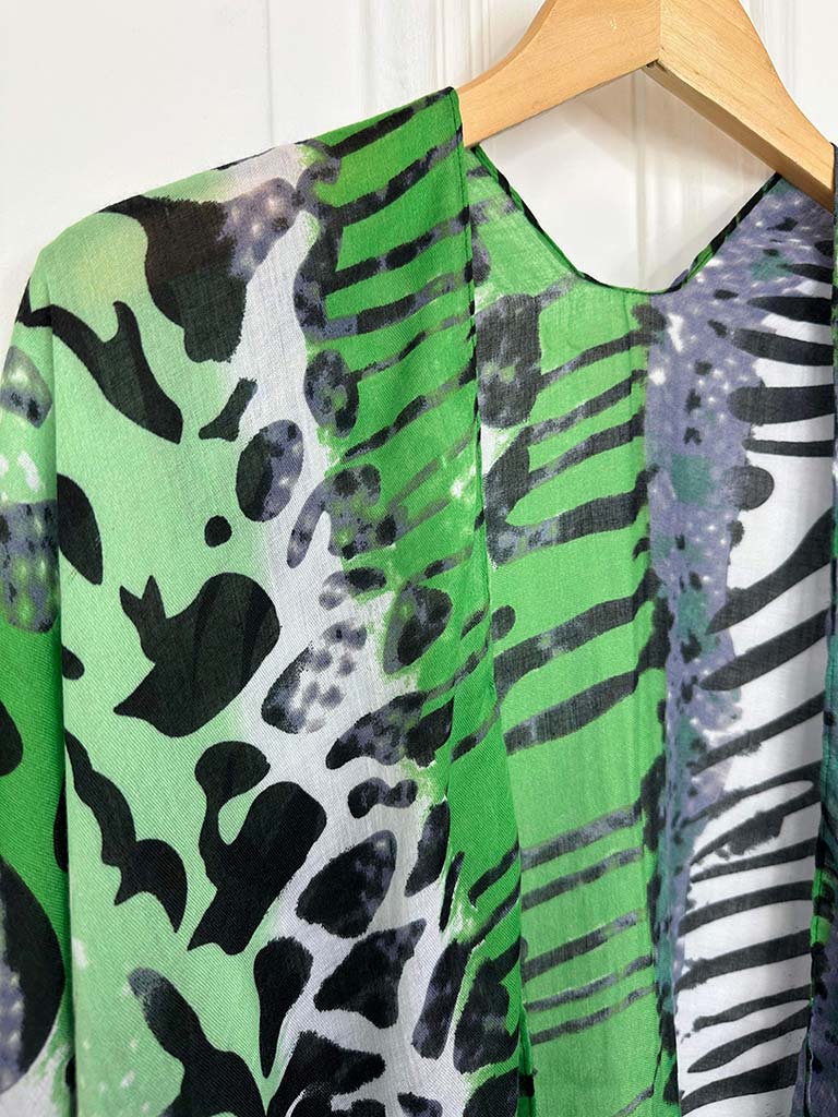 Malissa J Animal Print Throwover - Green