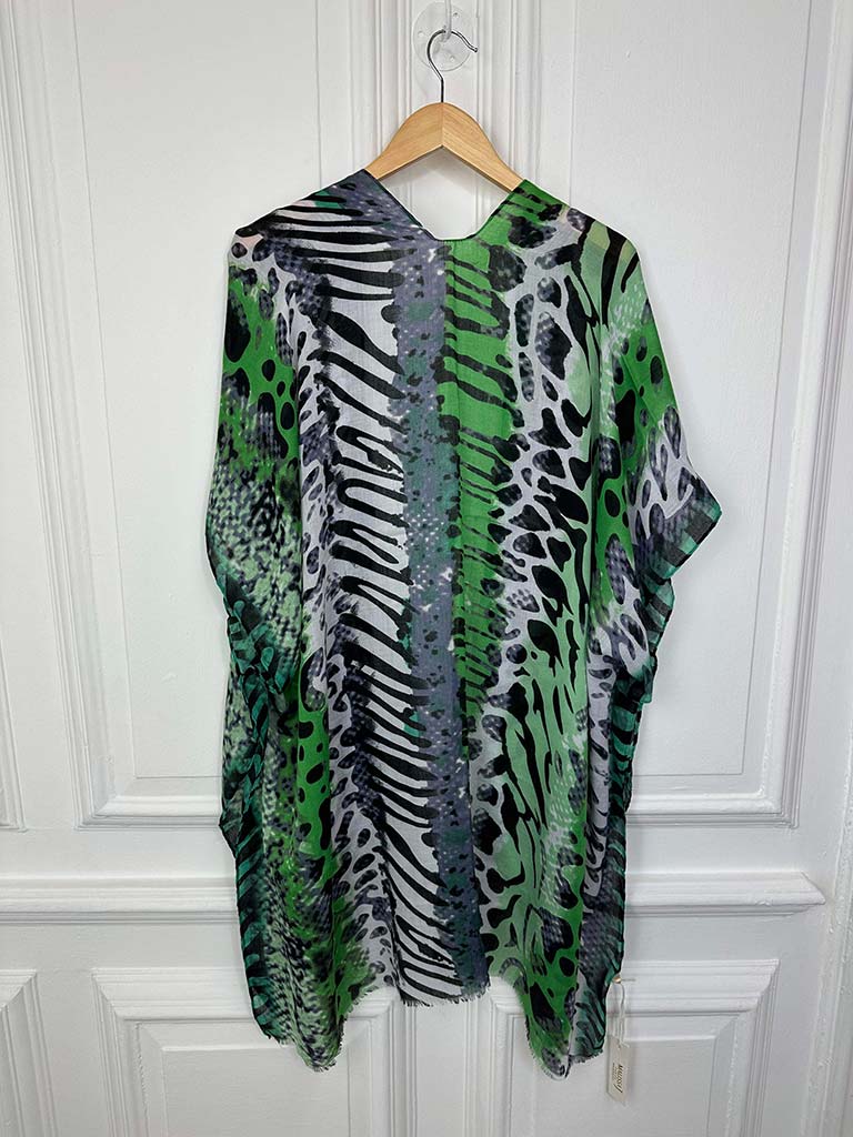 Malissa J Animal Print Throwover - Green