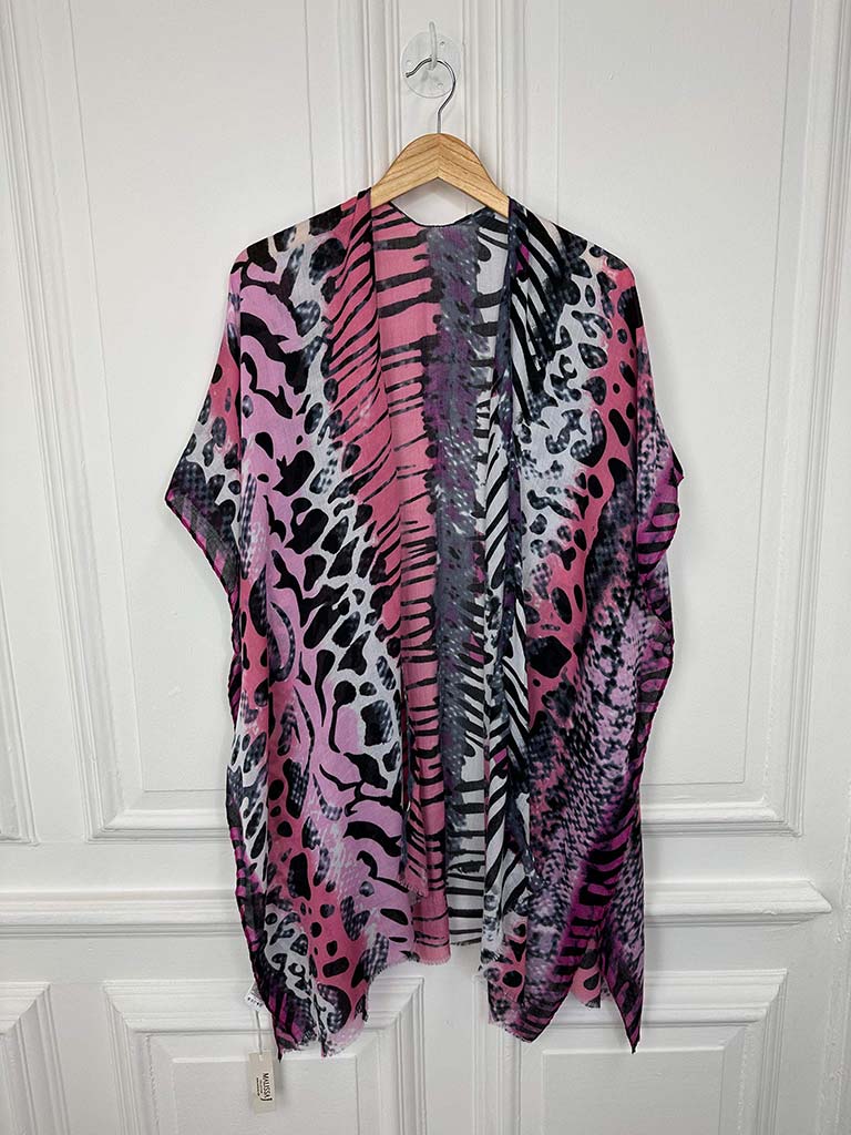 Malissa J Animal Print Throwover - Pink