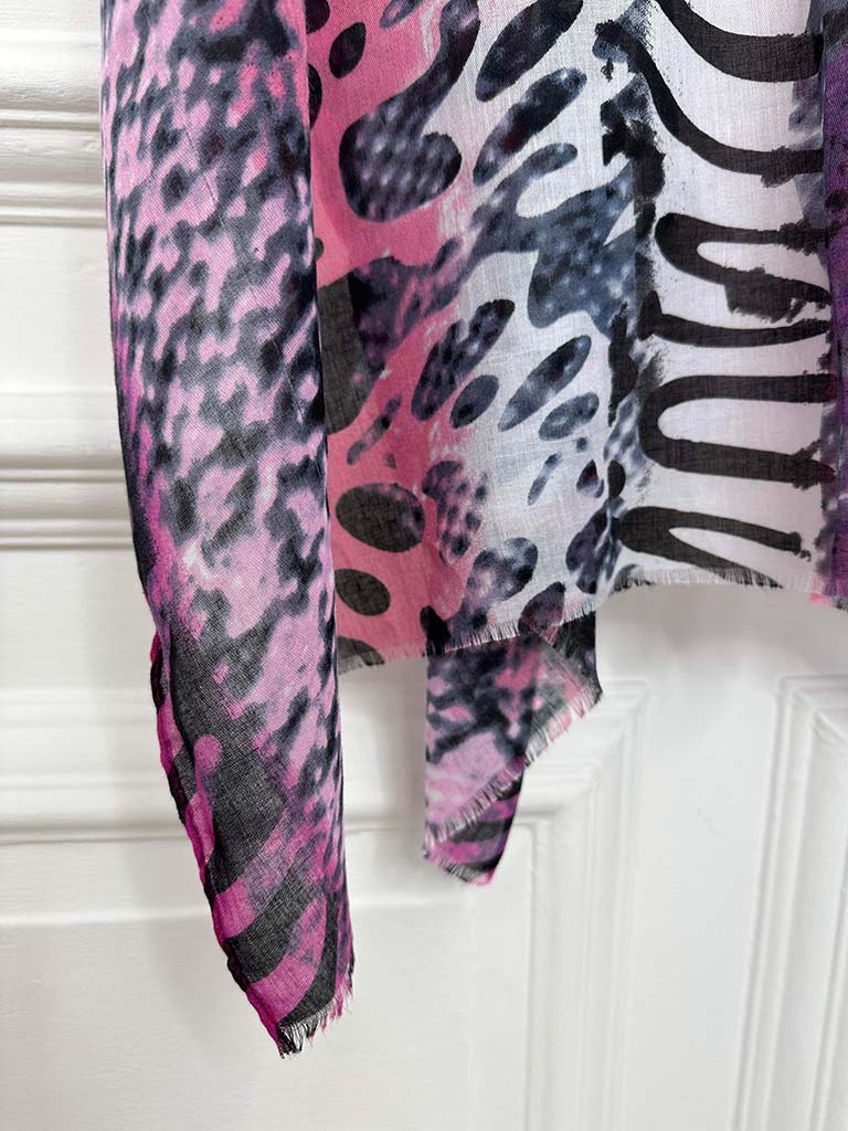 Malissa J Animal Print Throwover - Pink