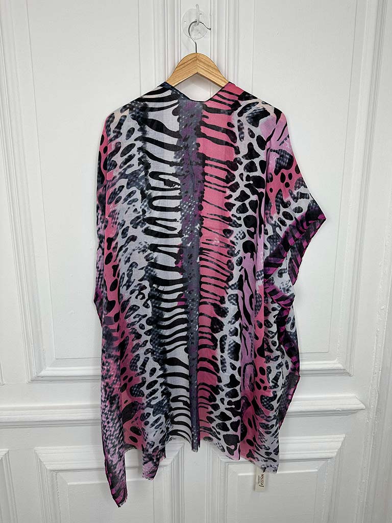 Malissa J Animal Print Throwover - Pink