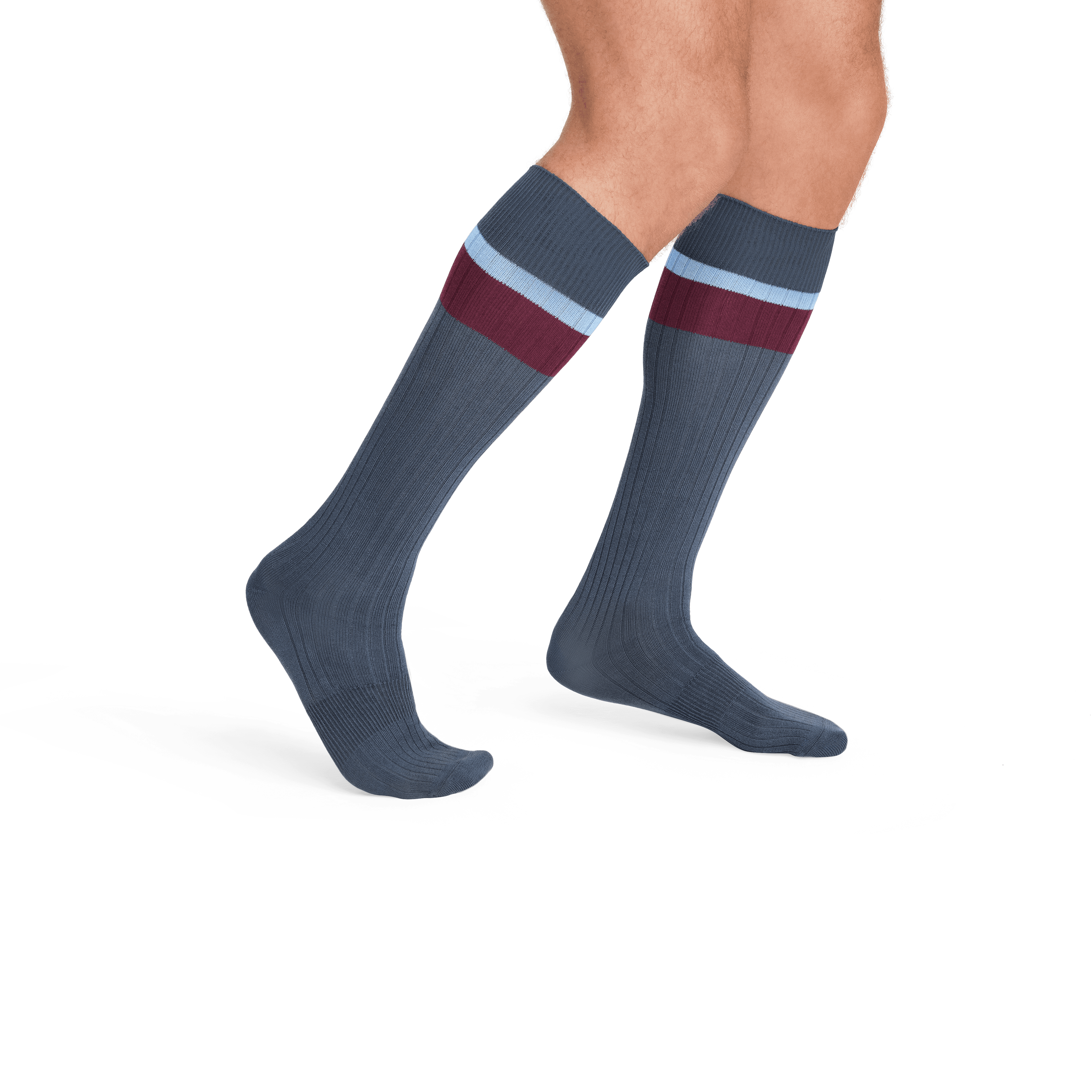 Men's Ribbed Dress Over the Calf Sock 8-Pack