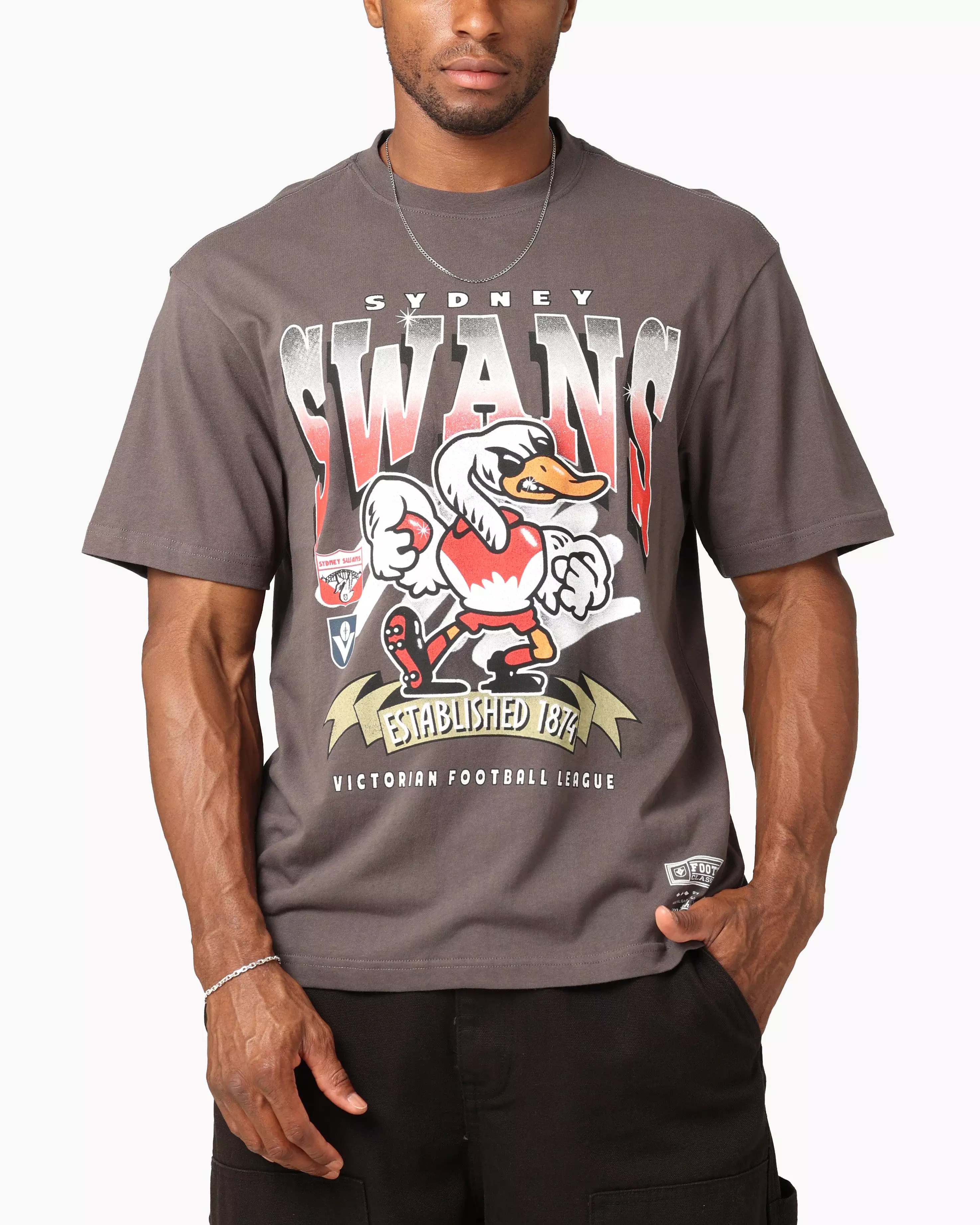 Mitchell & Ness Sydney Swans Character T-Shirt Charcoal