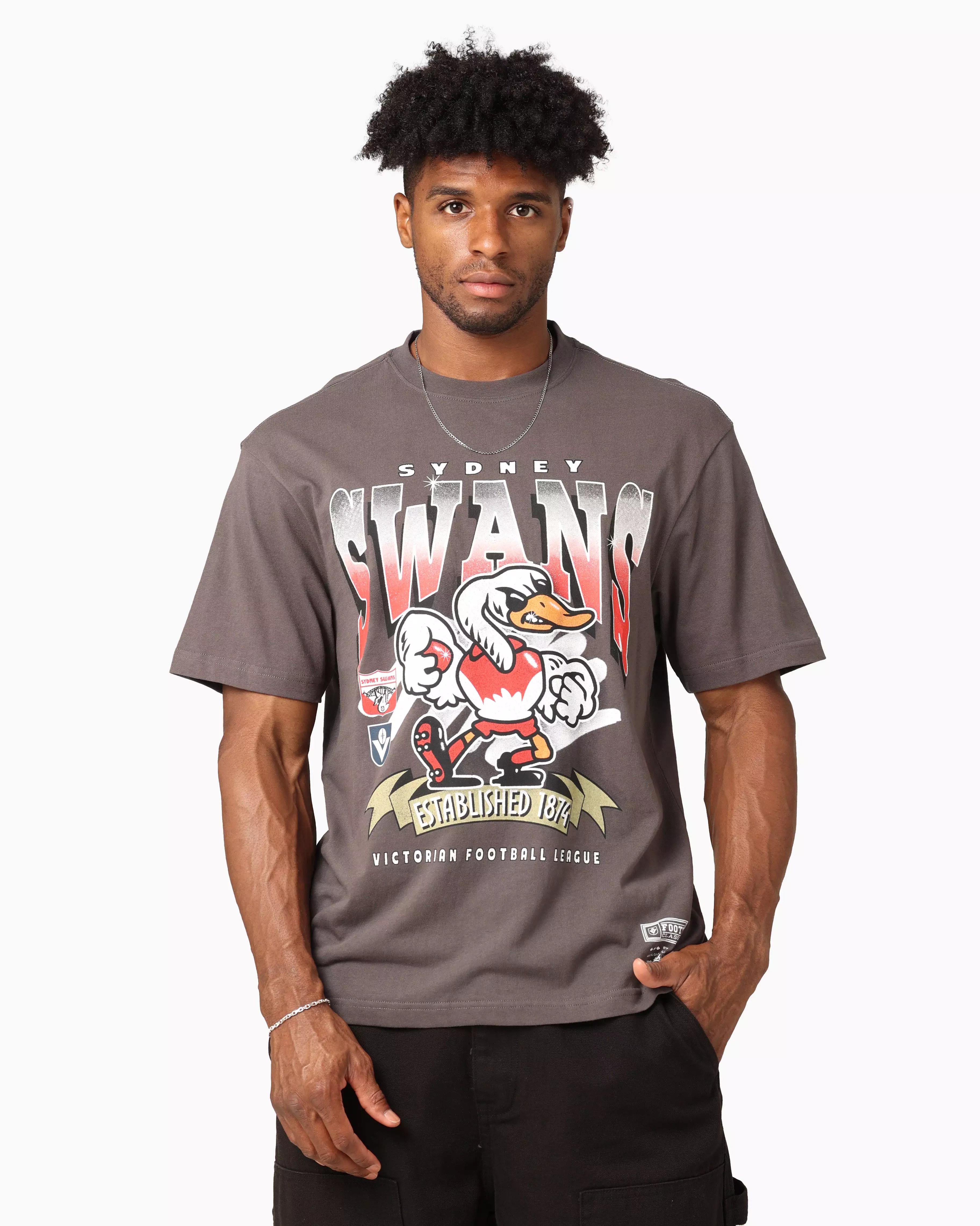 Mitchell & Ness Sydney Swans Character T-Shirt Charcoal