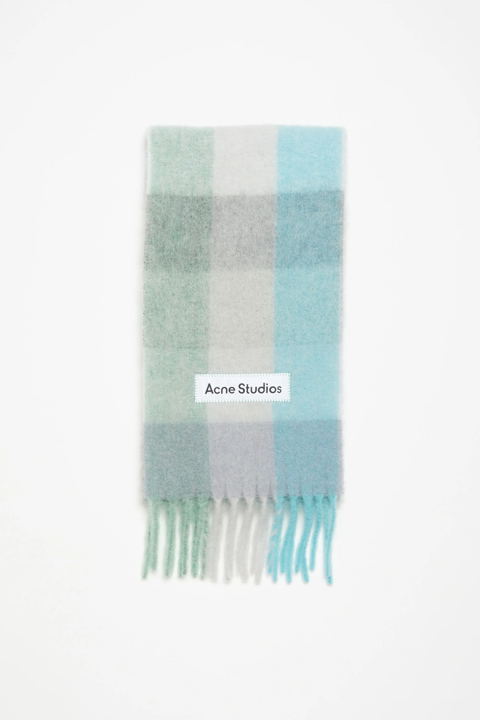 Mohair checked scarf