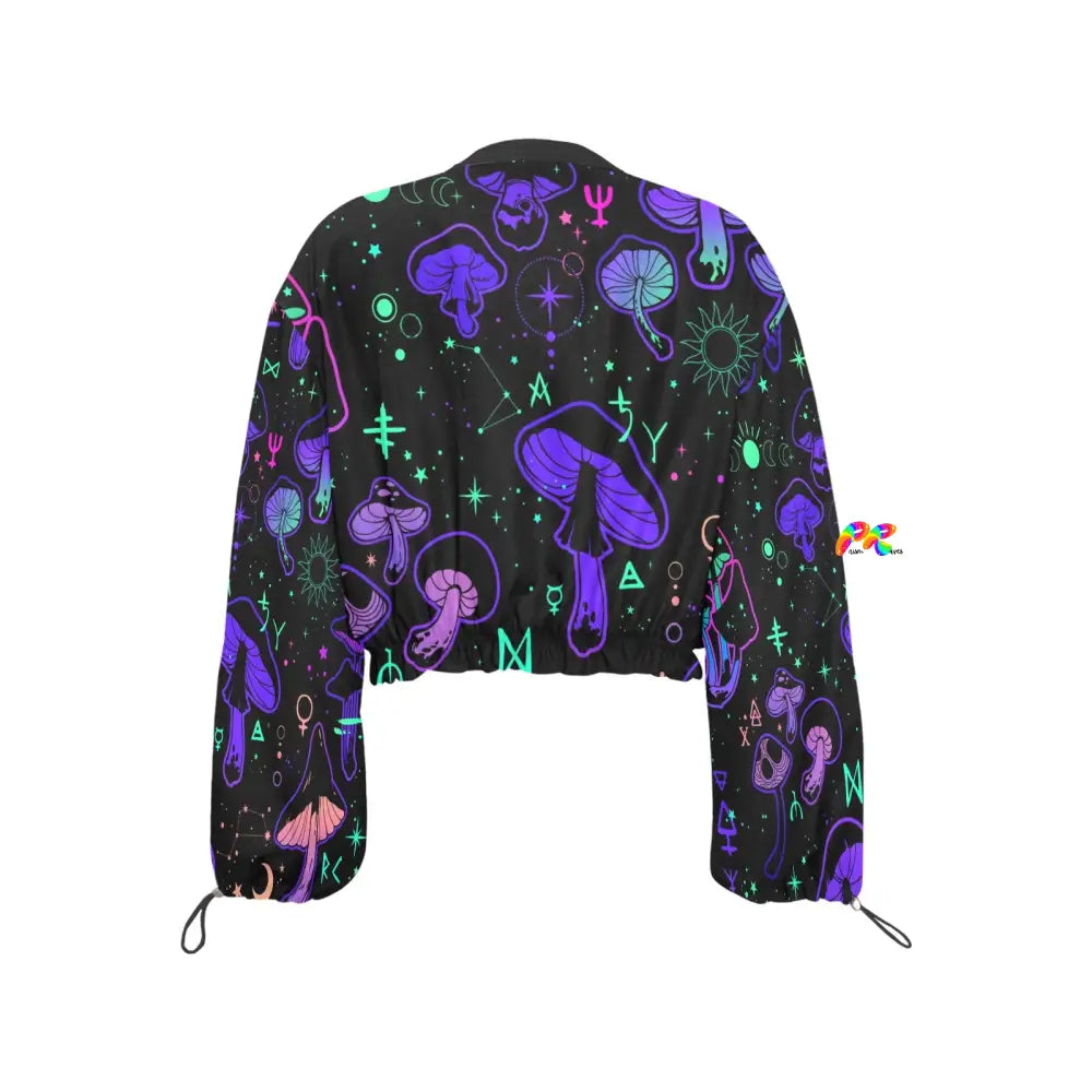 Mushroom Cult Chiffon Cropped Rave Jacket