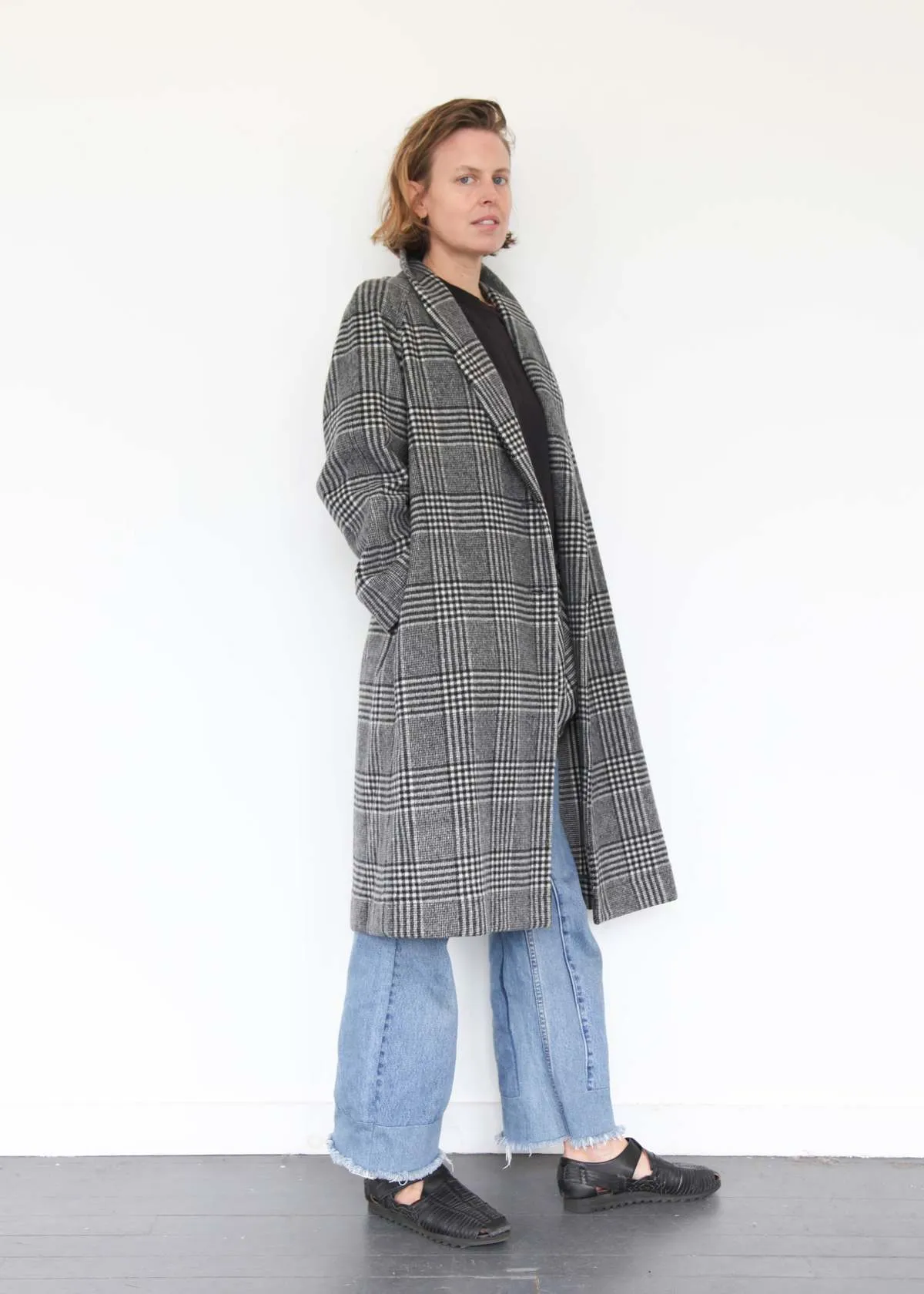 My Robe Coat - Blk/Wht Check