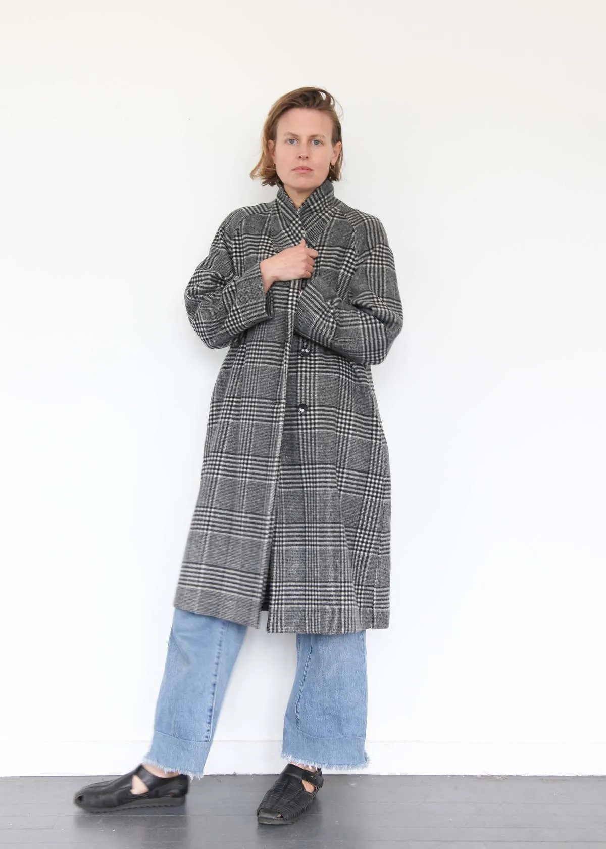 My Robe Coat - Blk/Wht Check