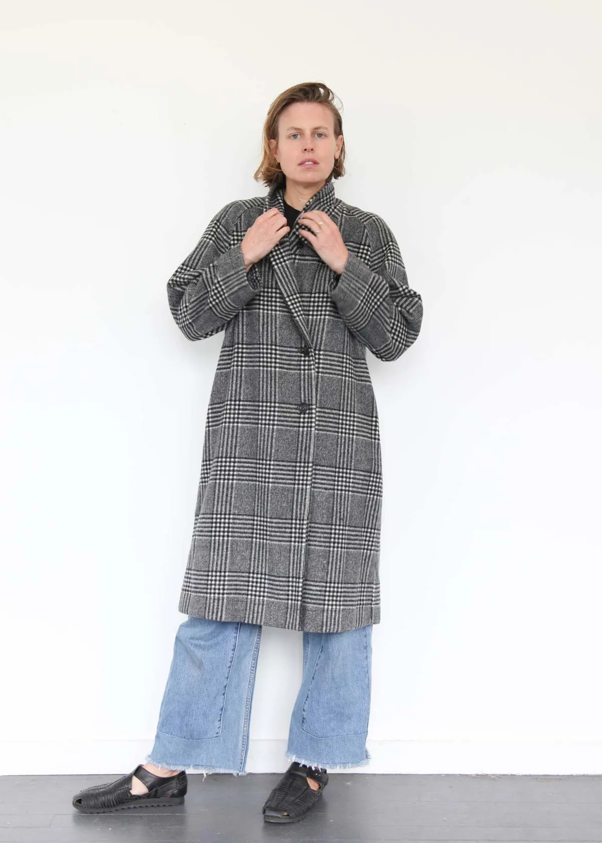 My Robe Coat - Blk/Wht Check