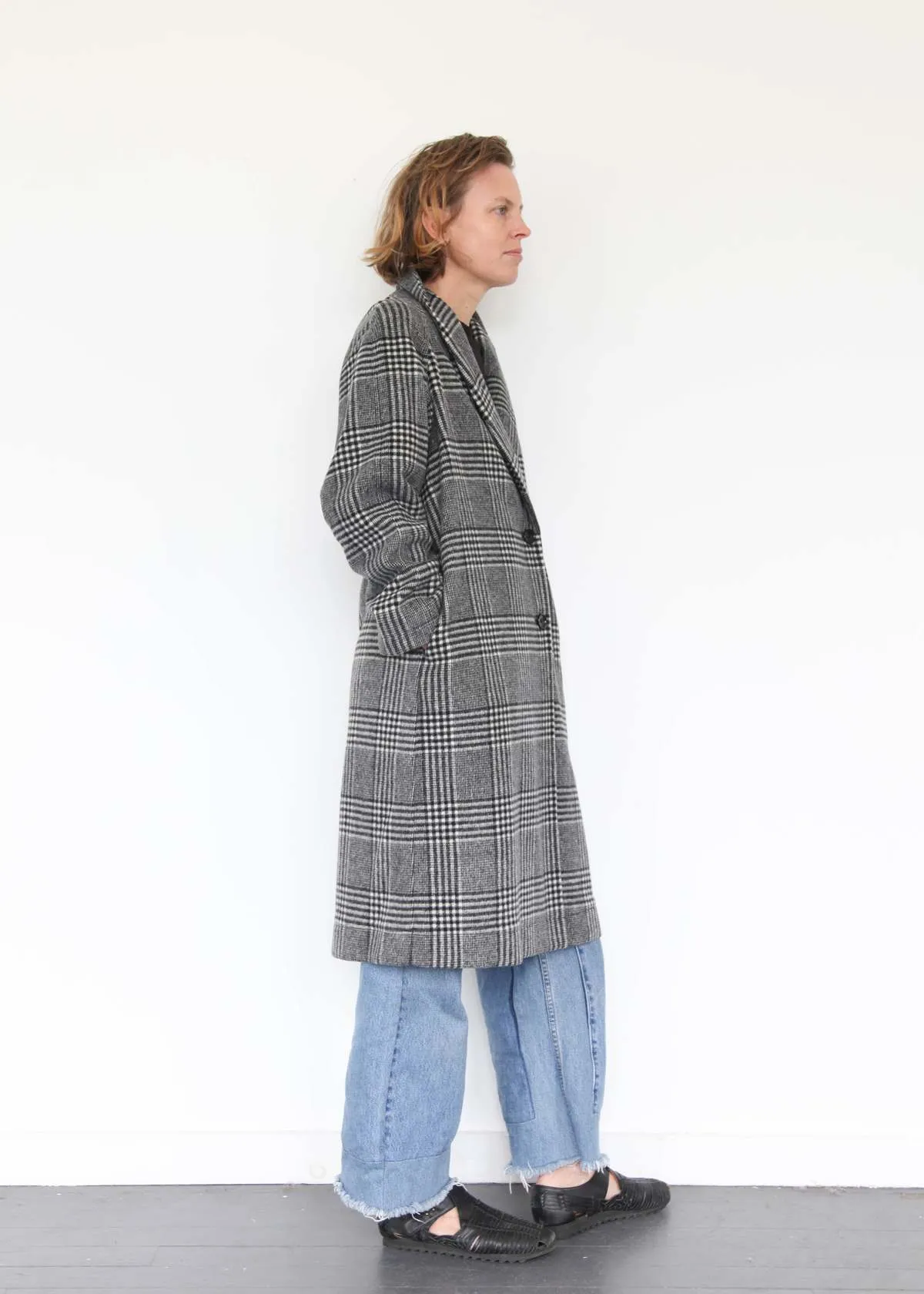 My Robe Coat - Blk/Wht Check