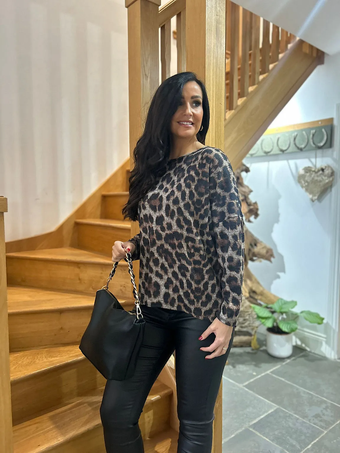 Natural Animal Print Top Alison