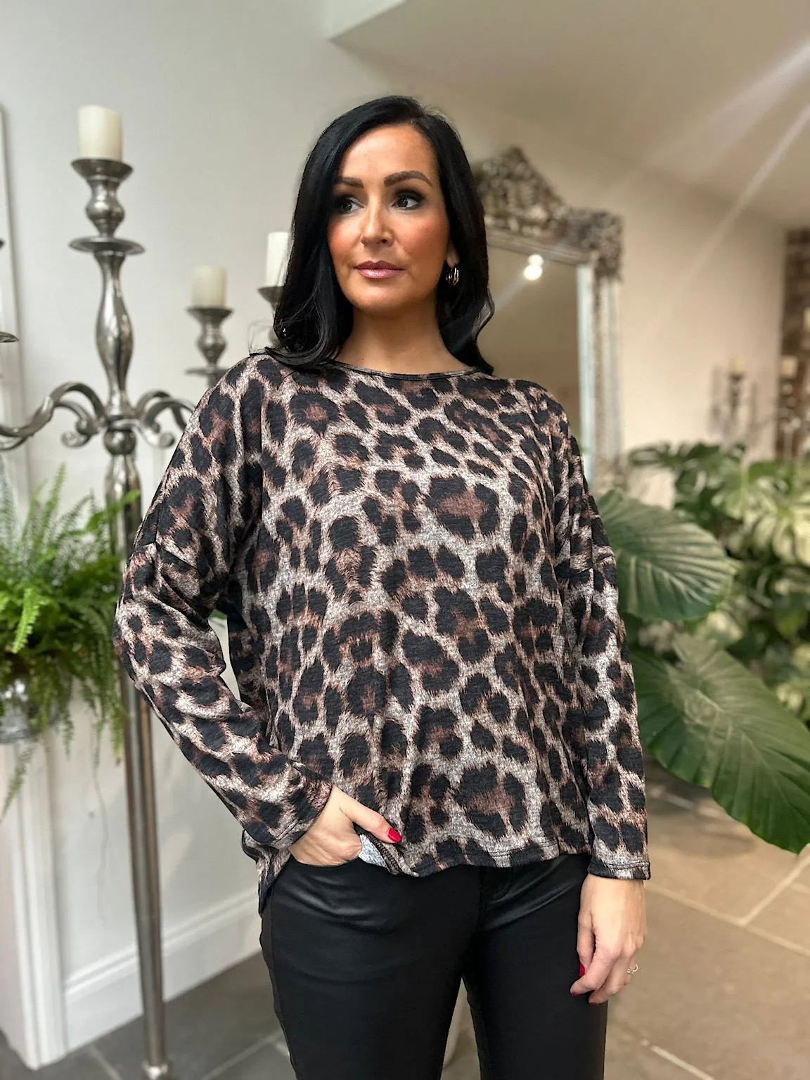 Natural Animal Print Top Alison