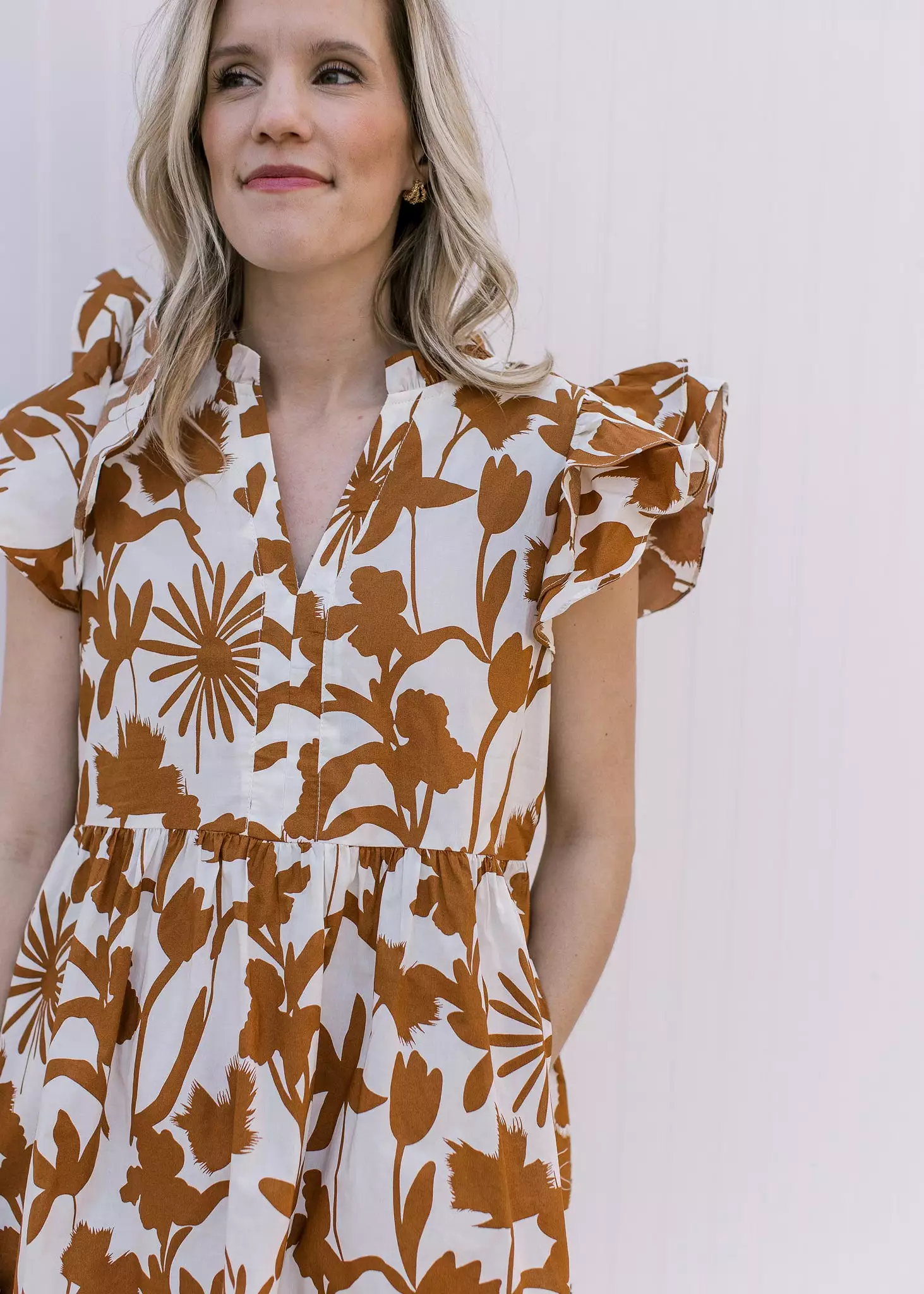 Neutral Ground Printed Dress