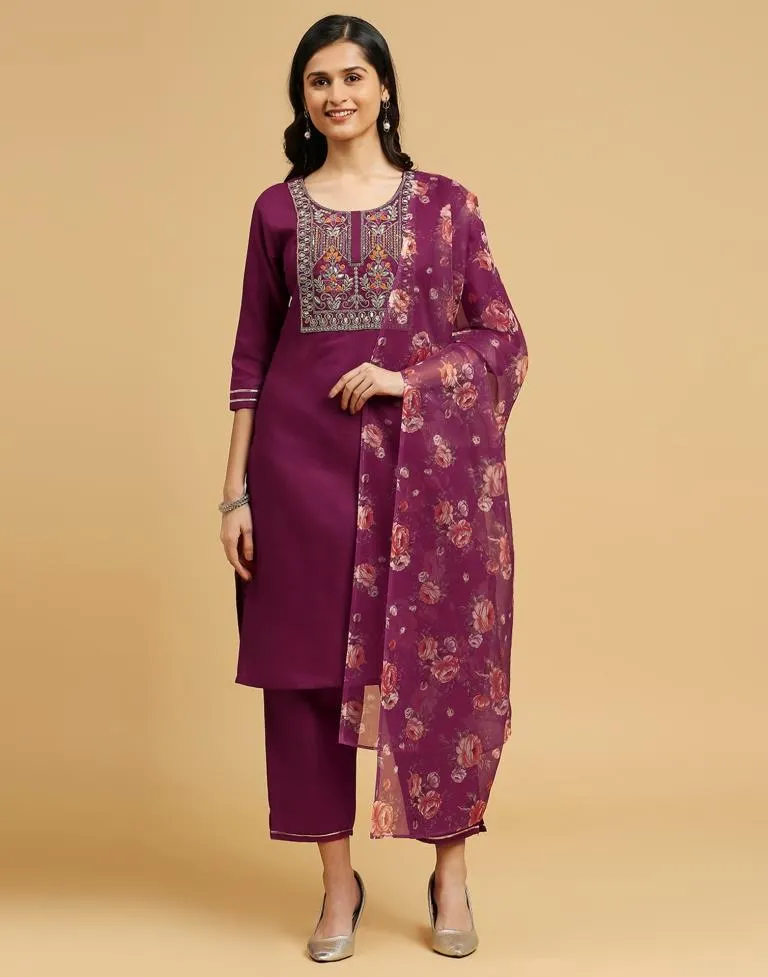 Pink Cotton Printed Kurta Set With Dupatta