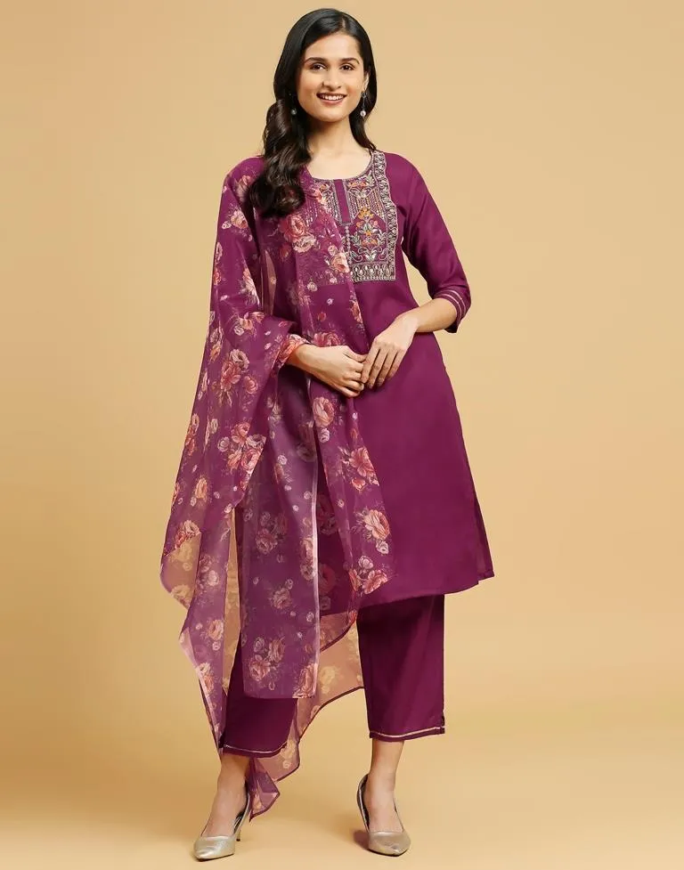 Pink Cotton Printed Kurta Set With Dupatta