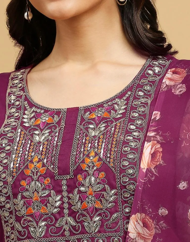 Pink Cotton Printed Kurta Set With Dupatta