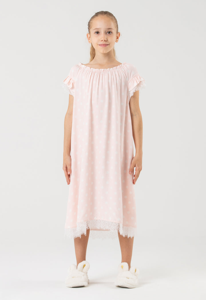 Polka Dots Ruffle Frill Sleep Dress