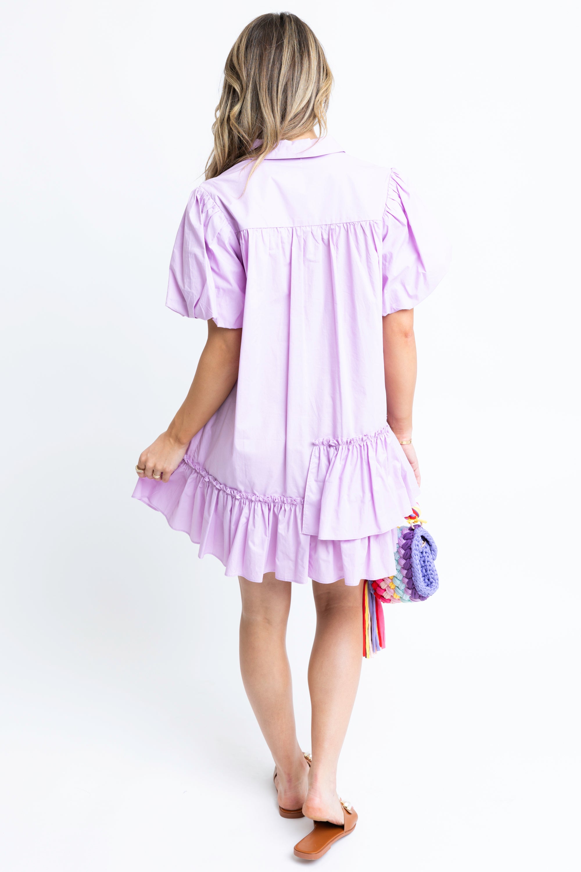 Poplin Ruffle Bottom Dress