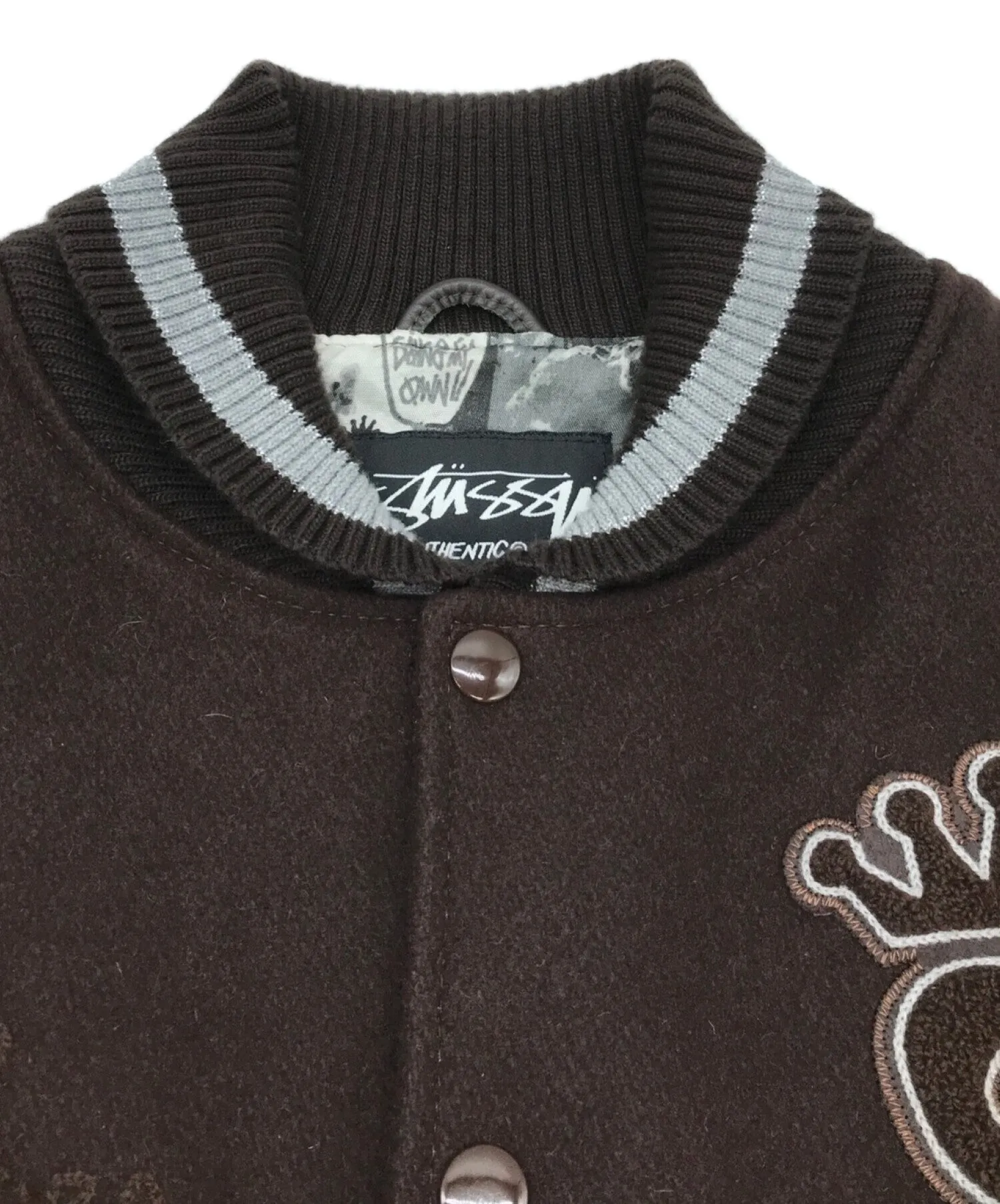 [Pre-owned] stussy Leather Varsity Jacket Varsity Jacket Jacket Blouson 26552