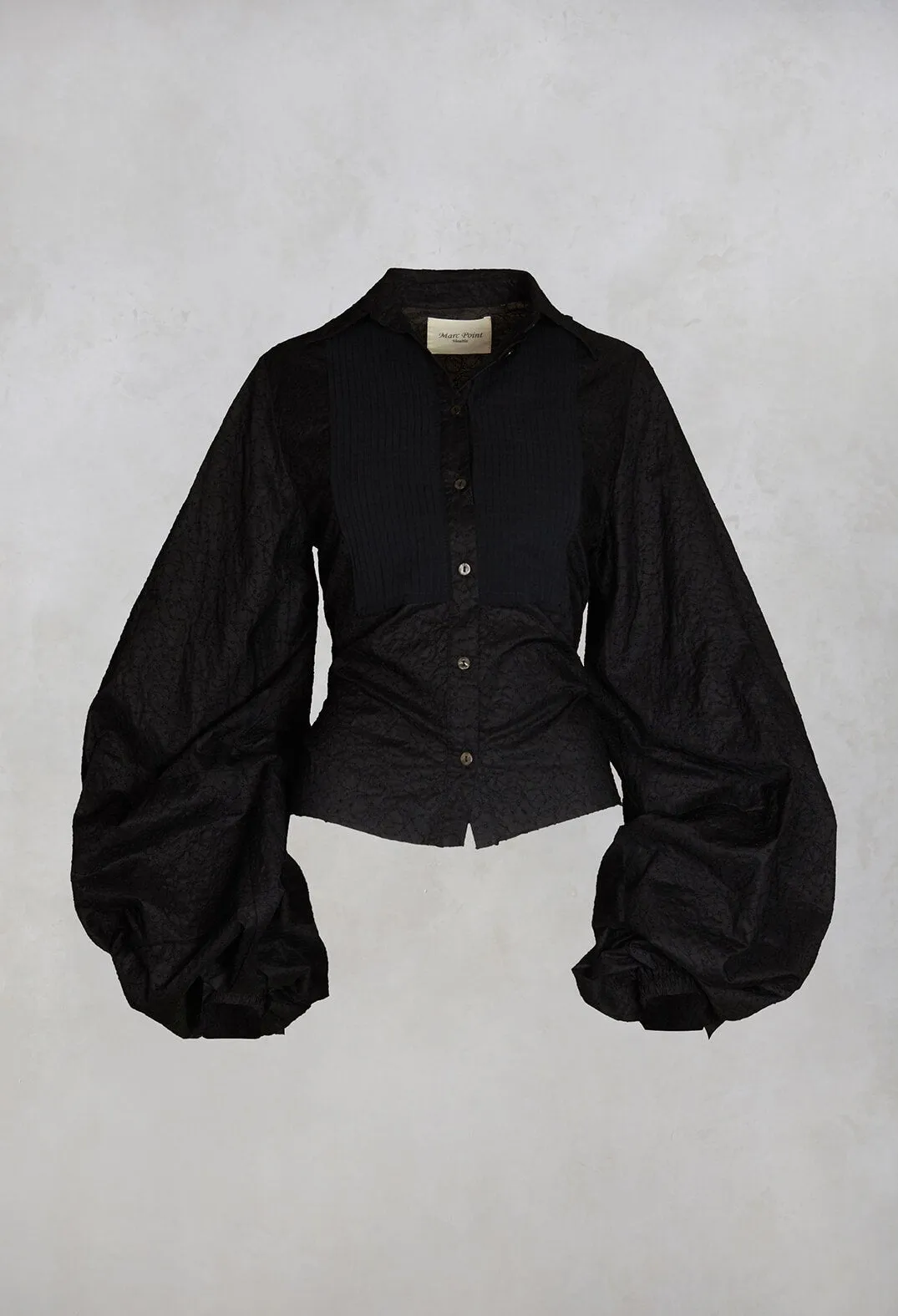 Puff Sleeve Shirt in Black