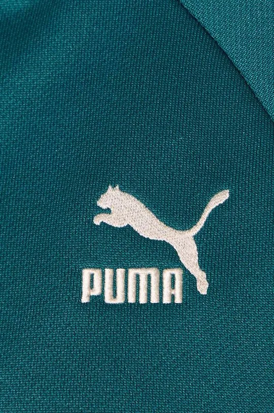 Puma sweatshirt Iconic T7 Track Jacket women's green color 627994