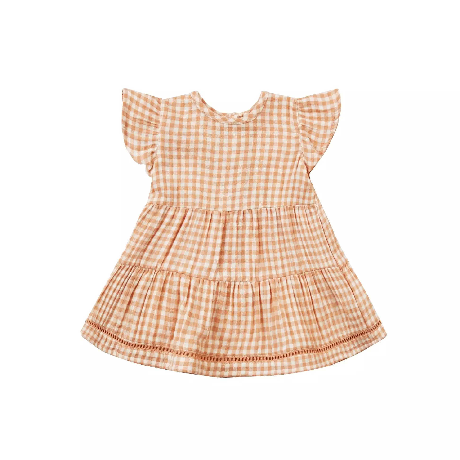 Quincy Mae Lily Dress - Melon Gingham