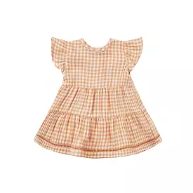 Quincy Mae Lily Dress - Melon Gingham