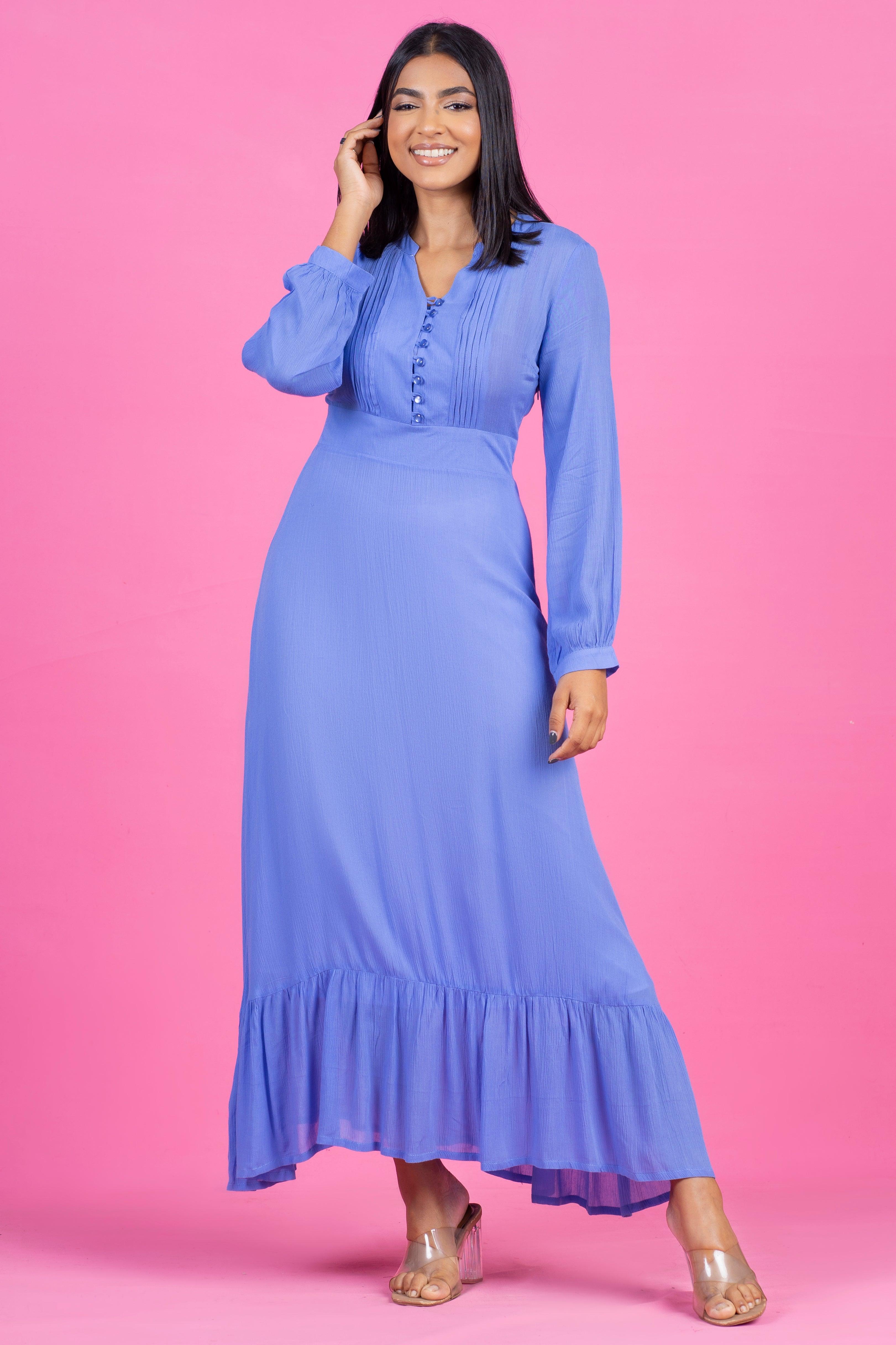 Ruffle Maxi Dress - Slim Fit