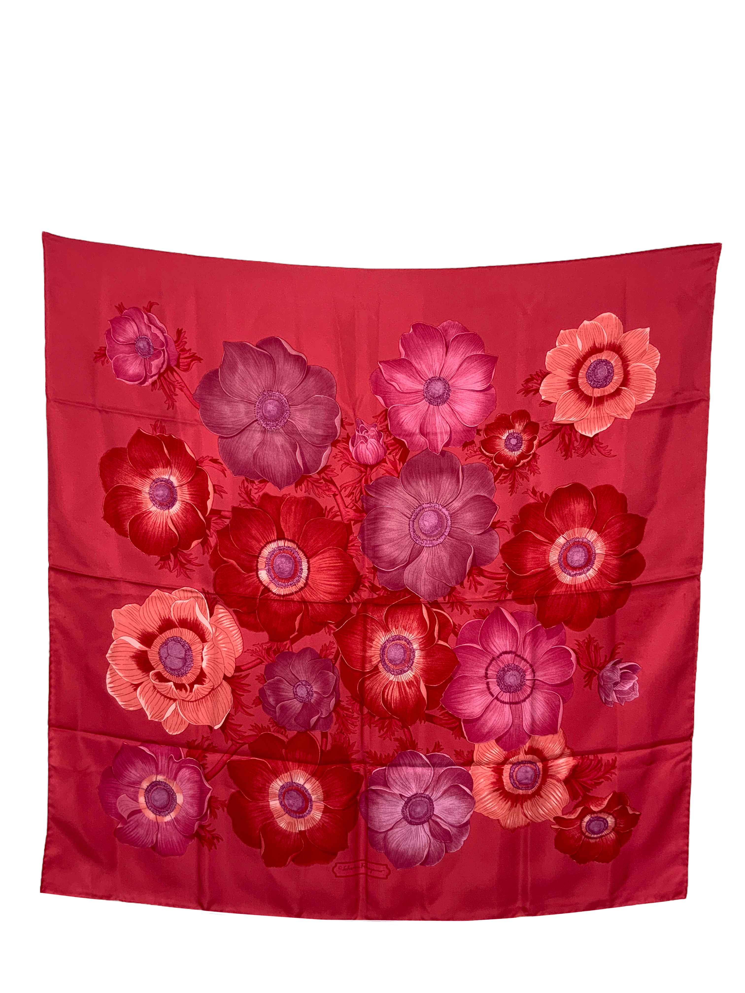 Salvatore Ferragamo Floral Print Silk Scarf