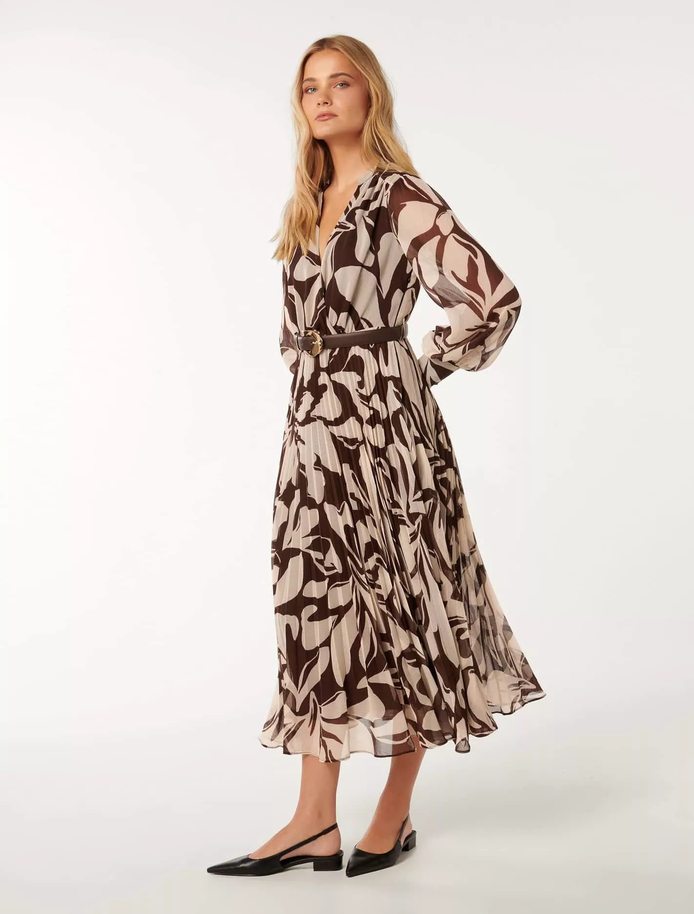 Saskia Pleat Wrap Midi Dress